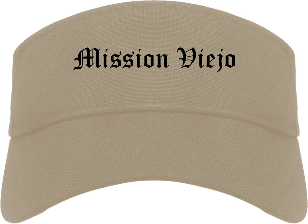 Mission Viejo California CA Old English Mens Visor Cap Hat Khaki