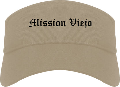 Mission Viejo California CA Old English Mens Visor Cap Hat Khaki