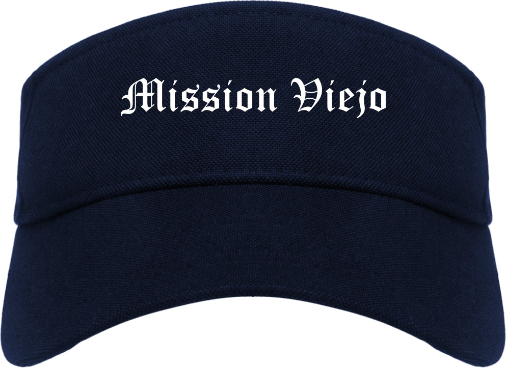 Mission Viejo California CA Old English Mens Visor Cap Hat Navy Blue