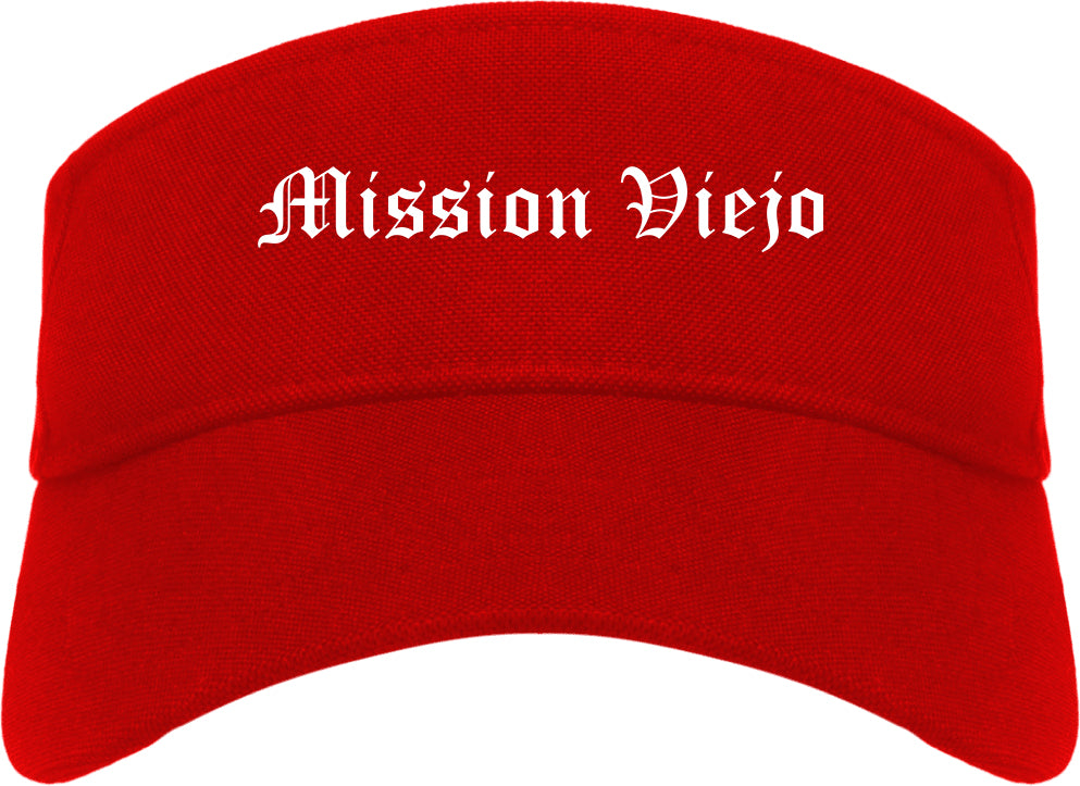 Mission Viejo California CA Old English Mens Visor Cap Hat Red