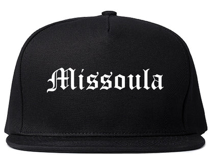 Missoula Montana MT Old English Mens Snapback Hat Black