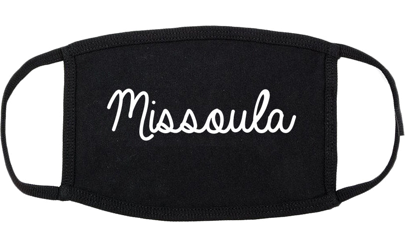 Missoula Montana MT Script Cotton Face Mask Black