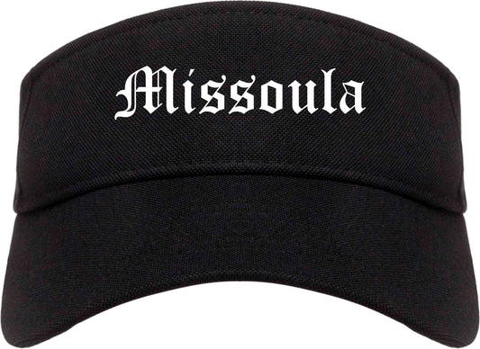 Missoula Montana MT Old English Mens Visor Cap Hat Black