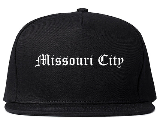 Missouri City Texas TX Old English Mens Snapback Hat Black