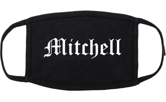 Mitchell Indiana IN Old English Cotton Face Mask Black