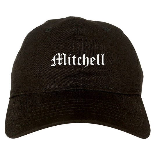 Mitchell Indiana IN Old English Mens Dad Hat Baseball Cap Black