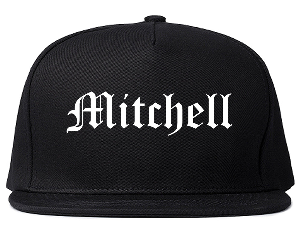 Mitchell South Dakota SD Old English Mens Snapback Hat Black