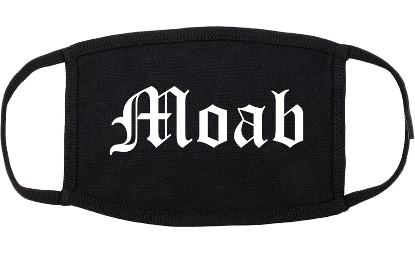 Moab Utah UT Old English Cotton Face Mask Black