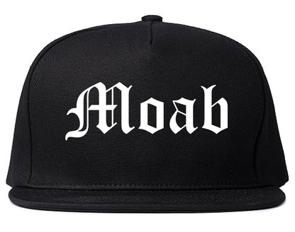Moab Utah UT Old English Mens Snapback Hat Black