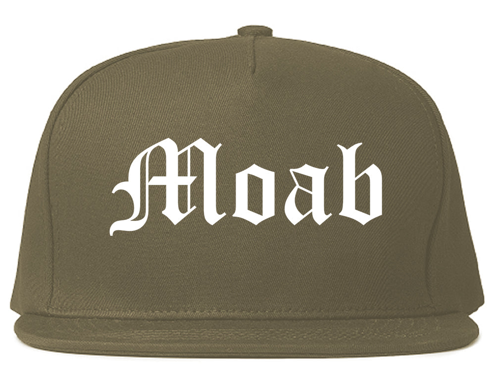 Moab Utah UT Old English Mens Snapback Hat Grey