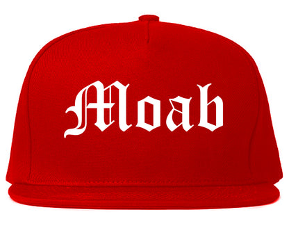Moab Utah UT Old English Mens Snapback Hat Red