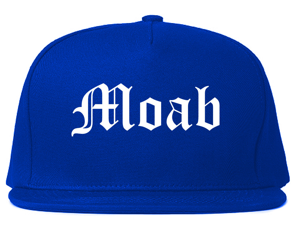 Moab Utah UT Old English Mens Snapback Hat Royal Blue