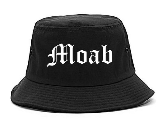 Moab Utah UT Old English Mens Bucket Hat Black