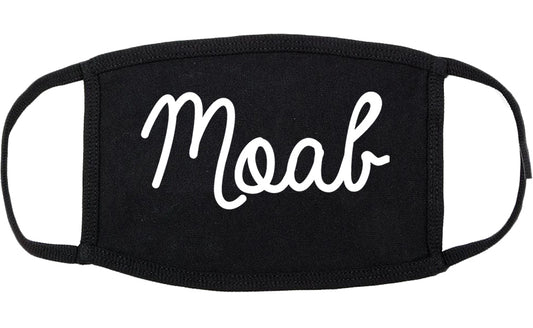 Moab Utah UT Script Cotton Face Mask Black