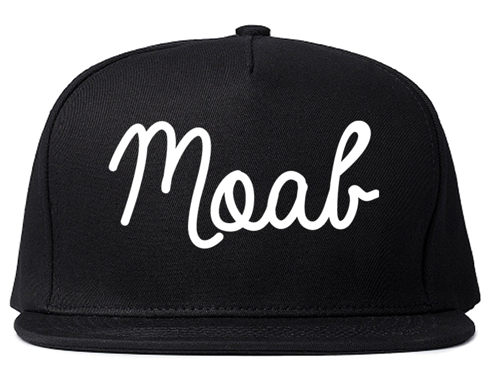 Moab Utah UT Script Mens Snapback Hat Black