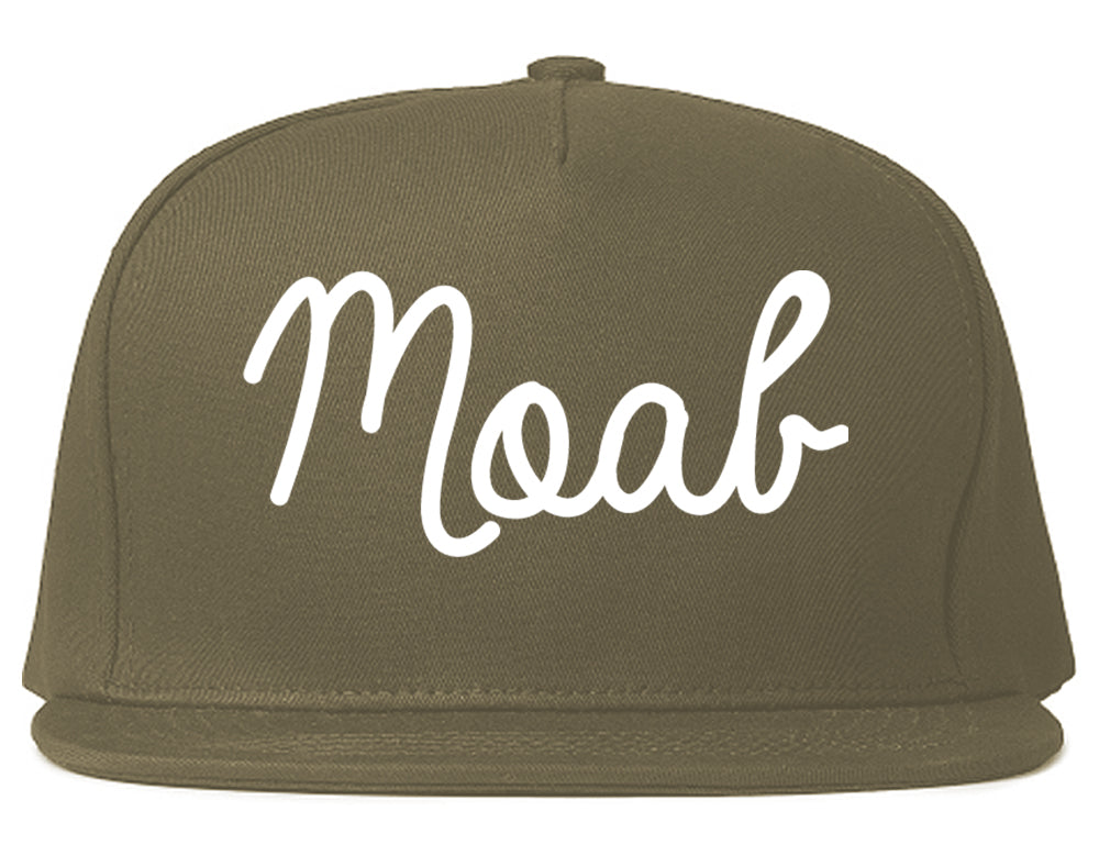 Moab Utah UT Script Mens Snapback Hat Grey