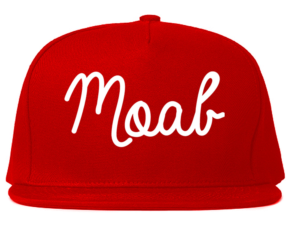 Moab Utah UT Script Mens Snapback Hat Red