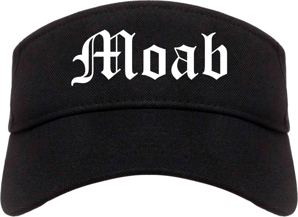 Moab Utah UT Old English Mens Visor Cap Hat Black