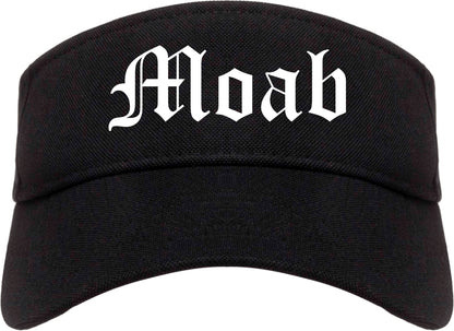 Moab Utah UT Old English Mens Visor Cap Hat Black