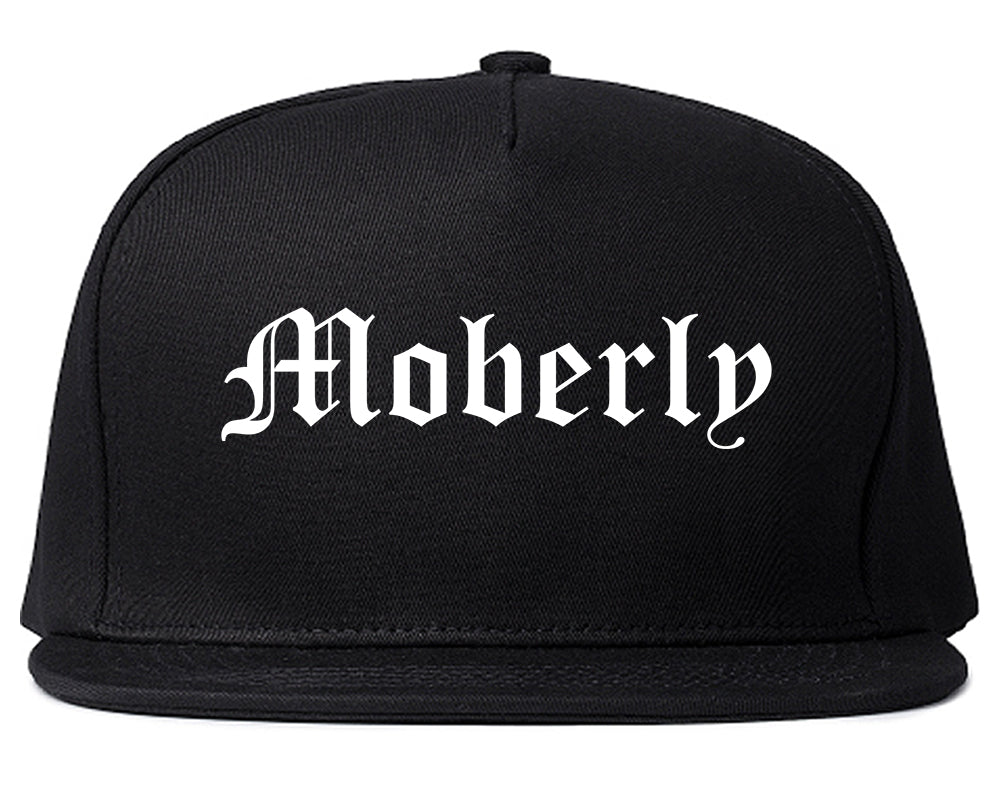 Moberly Missouri MO Old English Mens Snapback Hat Black