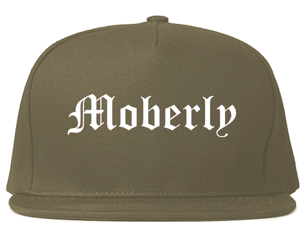 Moberly Missouri MO Old English Mens Snapback Hat Grey