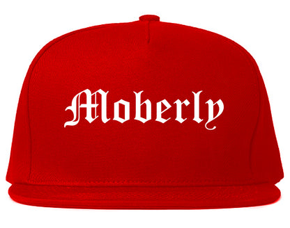 Moberly Missouri MO Old English Mens Snapback Hat Red