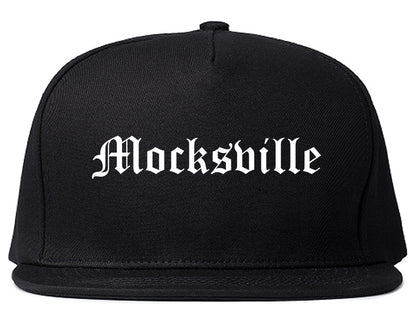 Mocksville North Carolina NC Old English Mens Snapback Hat Black