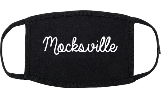 Mocksville North Carolina NC Script Cotton Face Mask Black