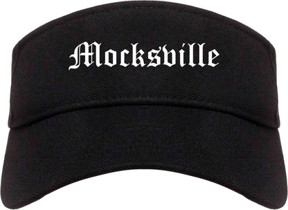 Mocksville North Carolina NC Old English Mens Visor Cap Hat Black