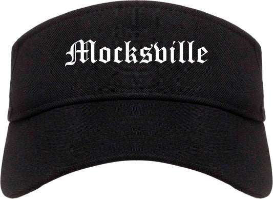 Mocksville North Carolina NC Old English Mens Visor Cap Hat Black
