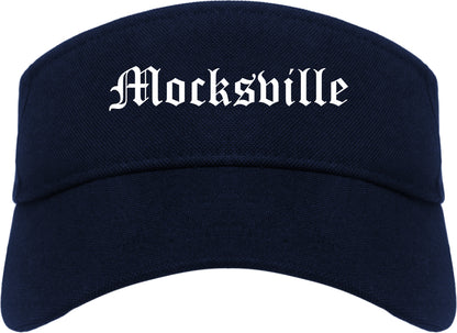 Mocksville North Carolina NC Old English Mens Visor Cap Hat Navy Blue