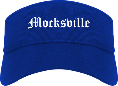 Mocksville North Carolina NC Old English Mens Visor Cap Hat Royal Blue