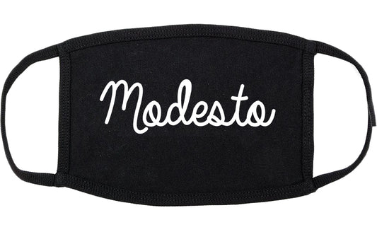 Modesto California CA Script Cotton Face Mask Black