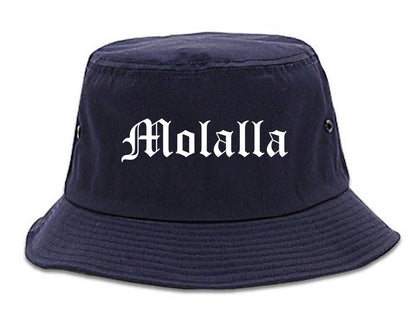 Molalla Oregon OR Old English Mens Bucket Hat Navy Blue