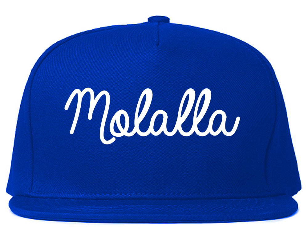 Molalla Oregon OR Script Mens Snapback Hat Royal Blue