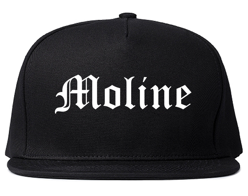Moline Illinois IL Old English Mens Snapback Hat Black