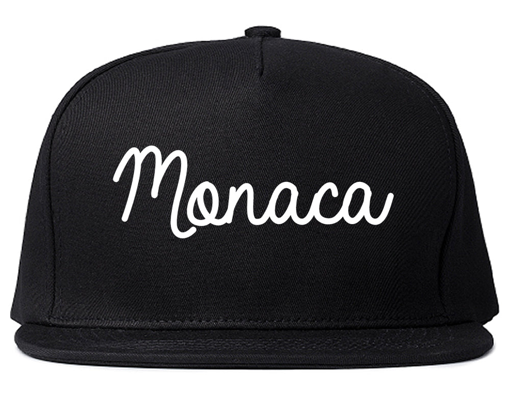Monaca Pennsylvania PA Script Mens Snapback Hat Black