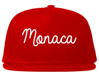 Monaca Pennsylvania PA Script Mens Snapback Hat Red