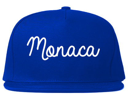 Monaca Pennsylvania PA Script Mens Snapback Hat Royal Blue