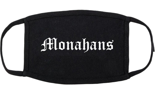 Monahans Texas TX Old English Cotton Face Mask Black