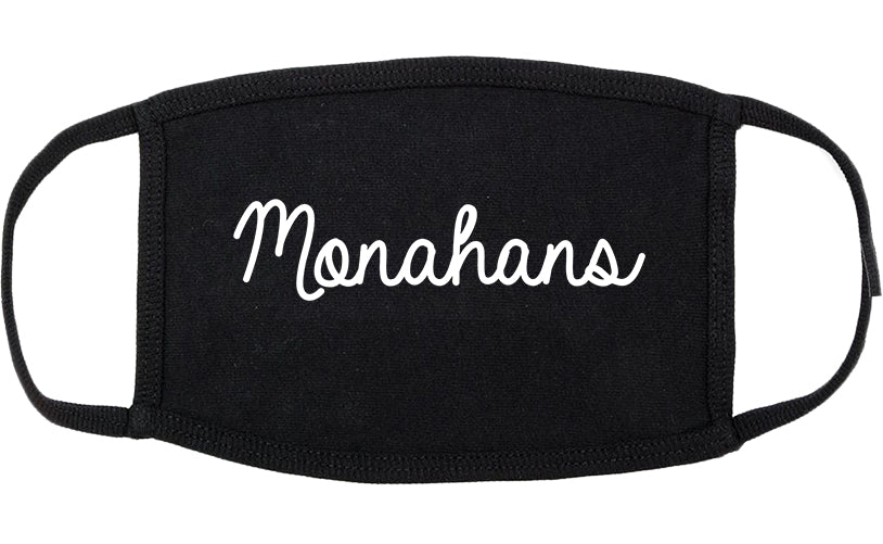 Monahans Texas TX Script Cotton Face Mask Black