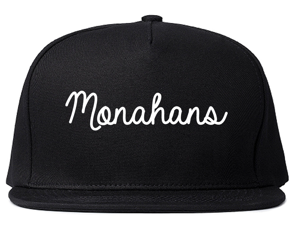 Monahans Texas TX Script Mens Snapback Hat Black