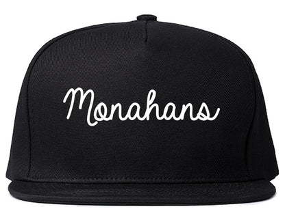 Monahans Texas TX Script Mens Snapback Hat Black