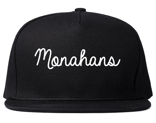 Monahans Texas TX Script Mens Snapback Hat Black