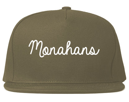 Monahans Texas TX Script Mens Snapback Hat Grey