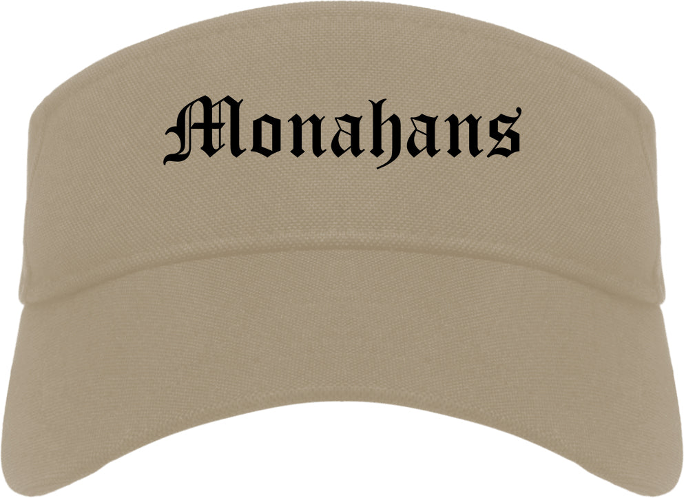 Monahans Texas TX Old English Mens Visor Cap Hat Khaki