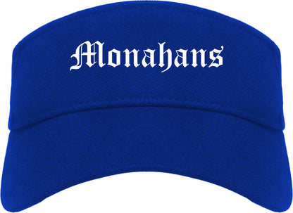 Monahans Texas TX Old English Mens Visor Cap Hat Royal Blue
