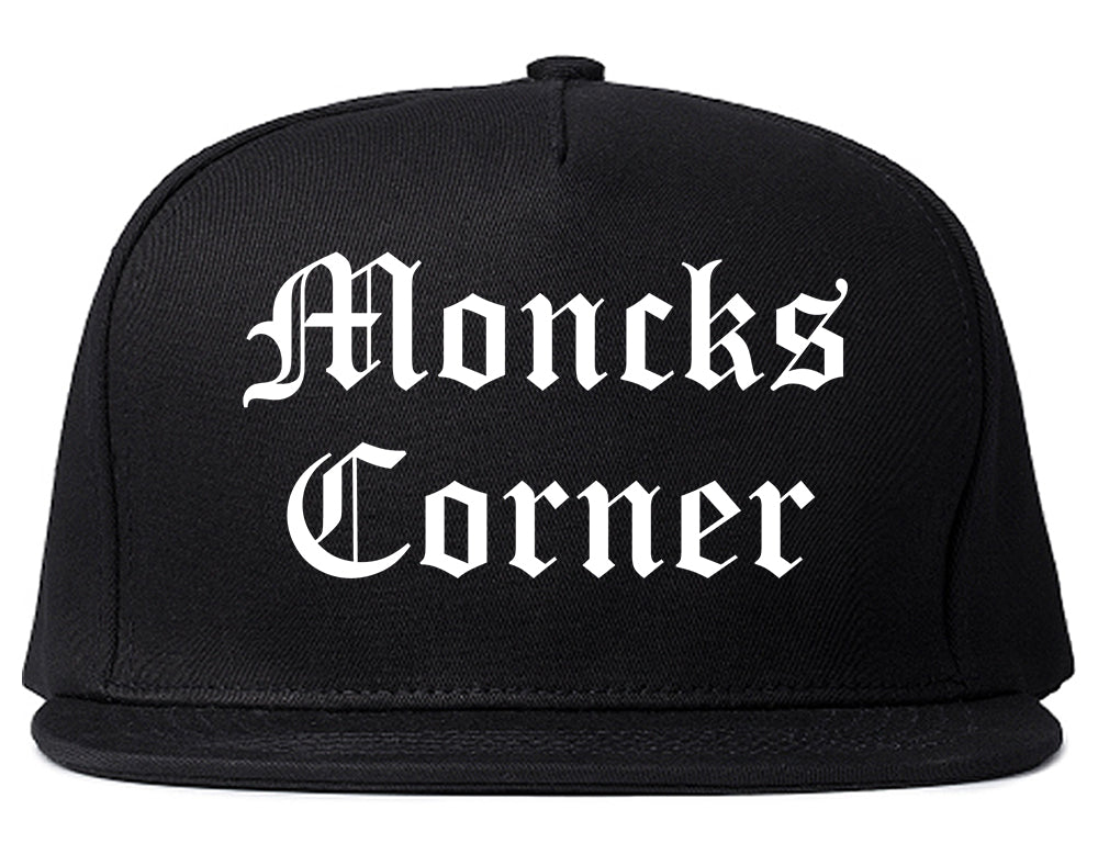 Moncks Corner South Carolina SC Old English Mens Snapback Hat Black