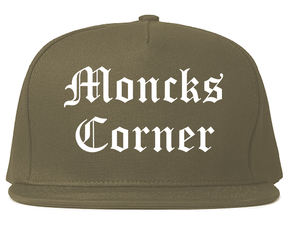 Moncks Corner South Carolina SC Old English Mens Snapback Hat Grey