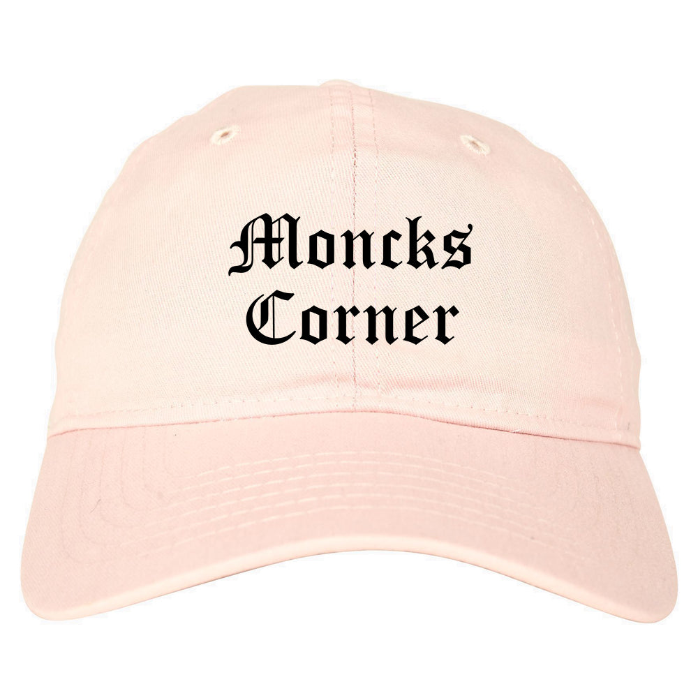 Moncks Corner South Carolina SC Old English Mens Dad Hat Baseball Cap Pink